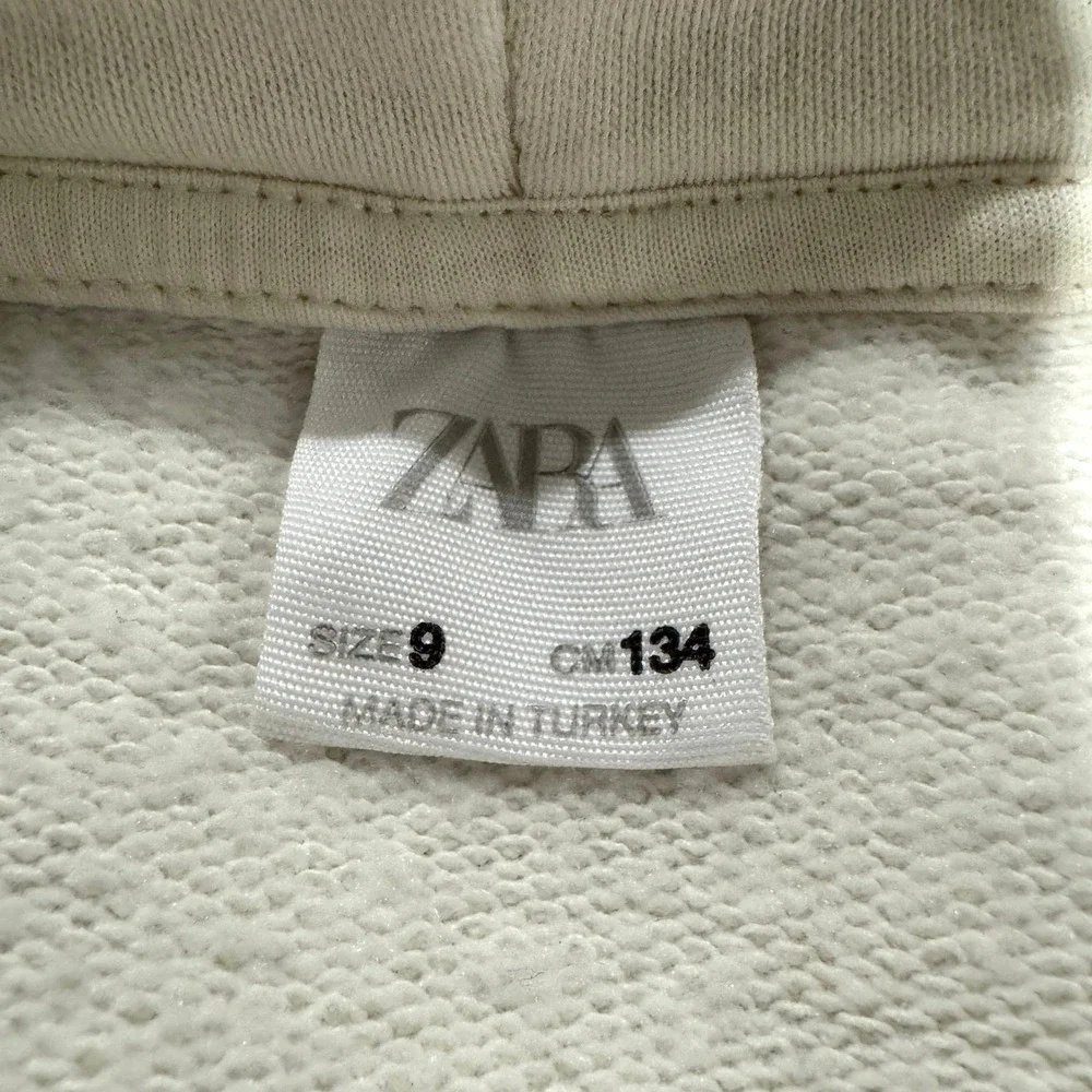 ZARA Size 9 Oversized Cream Hoodie Lovely Fun Club Urban Trip Unisex Kidcore